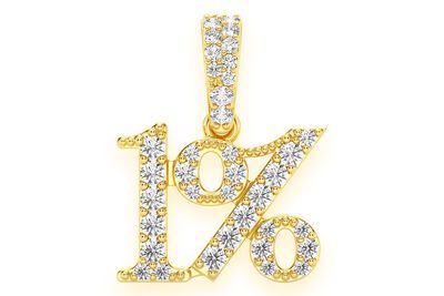 Top 1 Percent Diamond Pendant 14k Solid Gold 0.30ctw
