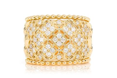 Floral Weaved Diamond Band 14k Solid Gold 0.70ctw