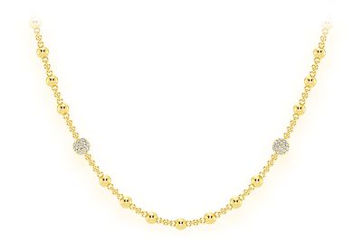 5 Diamond Bead Rosary Chain 14k Solid Gold 2.75ctw