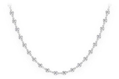 Eternity Round Bezel Set Diamond Necklace 14k Solid Gold 3.75ctw