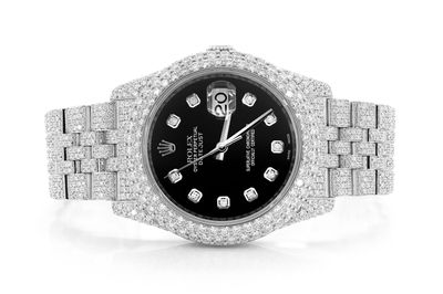 Rolex Datejust 36MM Steel (116200) - 16.00ctw Fully Iced Out