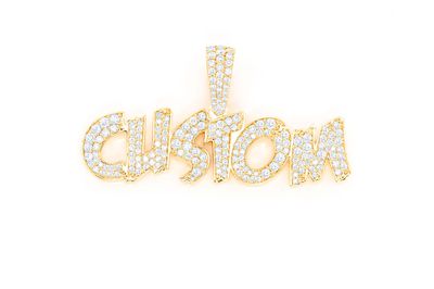 Custom Jagged Letter Nameplate Pendant