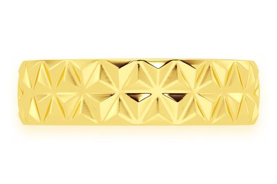 Icebox Pattern Triangulation Band 14k Solid Gold