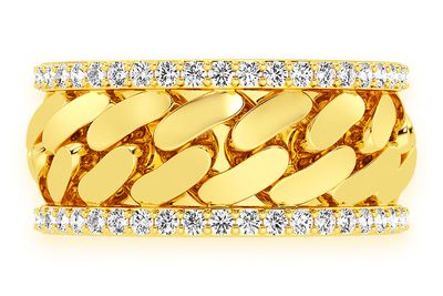 Cuban Diamond Ring 14k Solid Gold .85ctw