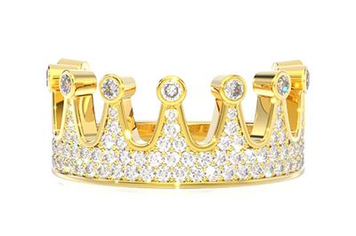 Crown Diamond Ring 14k Solid Gold 0.70ctw