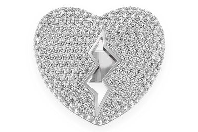 Broken Heart Signet Diamond Ring 14k Solid Gold 4.50ctw