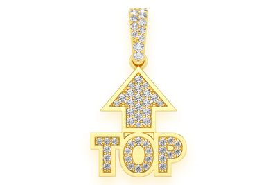 Top Emoji Euro Diamond Pendant 14k Solid Gold .25ctw