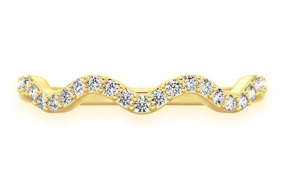 Wavy Diamond Ring 14k Solid Gold 0.10ctw