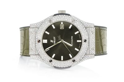 Hublot Classic Fusion 42MM Steel 9.50ctw (nx8970) - Fully Iced Out