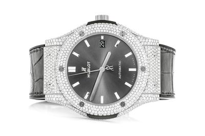 Hublot Classic Fusion 42MM Steel - Fully Iced Out