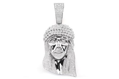 Jesus Bezel Crown Diamond Pendant 14k Solid Gold 10.50ctw
