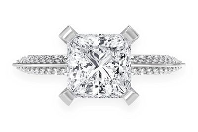 Kifey - 2.00ct Princess Cut Solitaire - Knife Edge - Diamond Engagement Ring - All Natural