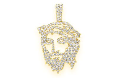Jesus Silhouette Diamond Pendant 14k Solid Gold 1.25ctw