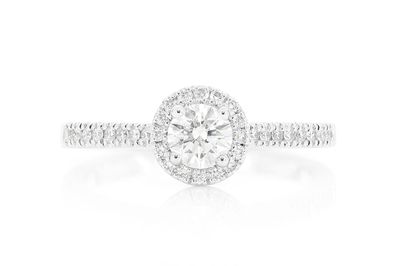 .66ctw - Classic Round Halo - Diamond Engagement Ring - All Natural