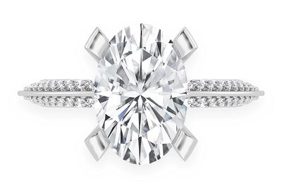 Kifey - 3.00ct Oval Solitaire - Knife Edge - Diamond Engagement Ring - All Natural Vs Diamonds