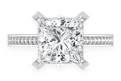 Chant - 3.00ct Princess Cut - Diamond Engagement Ring - All Natural