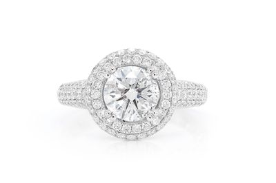 1.50ct Round Solitaire - Double Halo - Diamond Engagement Ring - All Natural