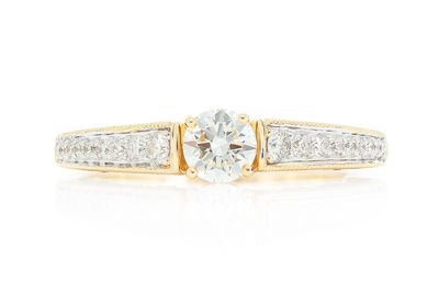 .50ct Round - Cathedral Diamond Engagement Ring - All Natural