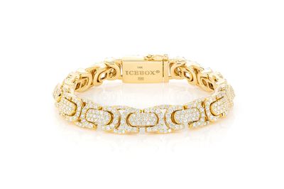 Byzantine Link Diamond Bracelet 14k Solid Gold 11.00ctw