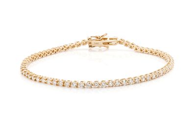3pt Prong Set Diamond Tennis Bracelet 14k Solid Gold 2.50ctw