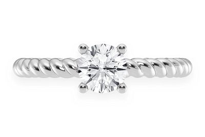 .50ct Round Solitaire - Twist Band - Diamond Engagement Ring - All Natural
