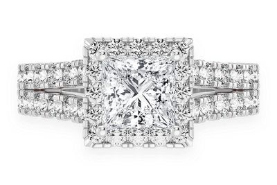 Sphinx - 1.00ct Princess Solitaire - Two Row Split Scallop - Diamond Engagement Ring - All Natural Vs Diamonds