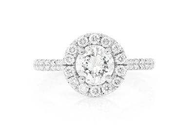 1.50ctw Round Solitaire - Halo - Diamond Engagement Ring - All Natural