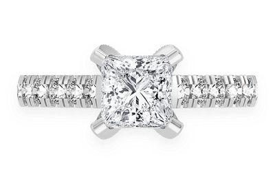 Thinn - 1.00ct Princess Solitaire - Single Row Scallop - Diamond Engagement Ring - All Natural Vs Diamonds