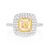 Yellow Diamond Double Halo Engagement Ring 18K   