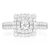 Square Double Halo Ring 14K   