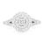 Round Double Halo Tapered Split Shank Engagement Ring 14K   