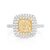 Yellow Diamond Double Halo Engagement Ring 18K   