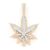 Large Two Layer Cannabis Leaf Pendant 14K   