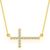 Mini Sideways Cross Necklace Pendant 14K   
