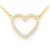 Small Open Heart Necklace Pendant 14K   