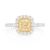 Yellow Diamond Halo Engagement  Ring 18K   
