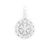 Small Two Tier Round Halo Pendant 14K   