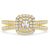 Three Layer Square Double Halo Engagement Ring 14K   