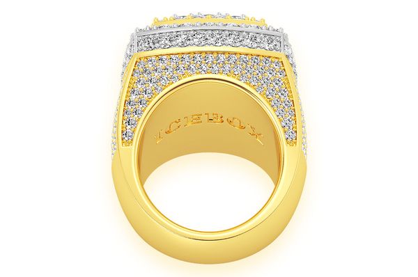 Double Halo Signet Diamond Ring 14k Solid Gold 7.00ctw