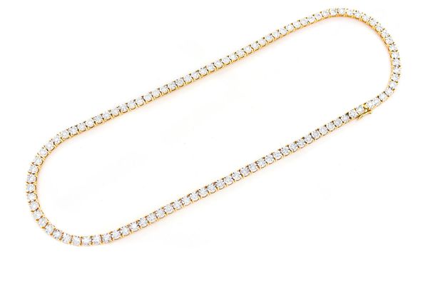 12pt Miracle Set Diamond Tennis Necklace 14k Solid Gold 12.00ctw