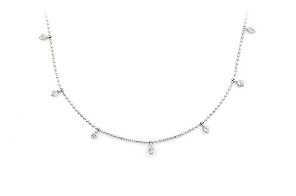 13 Stone Diamond Necklace 14k Solid Gold 0.50ctw