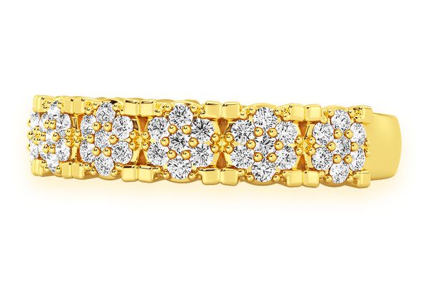 Cluster Diamond Band 14k Solid Gold 0.55ctw