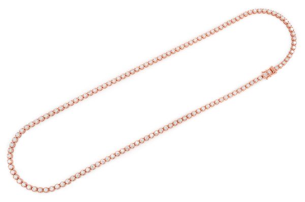 10pt Crown Set Diamond Tennis Necklace 14k Solid Gold 12.50ctw