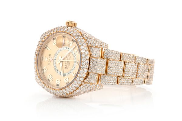 Rolex Sky Dweller 42MM 18k Yellow Gold (326938) - Fully Iced Out