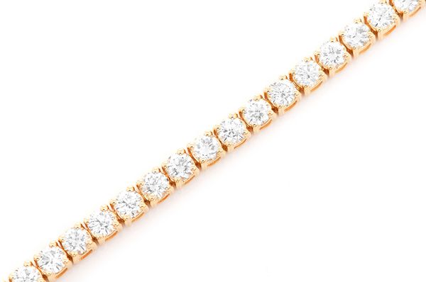 9pt Prong Set Diamond Tennis Bracelet 14k Solid Gold 6.00ctw