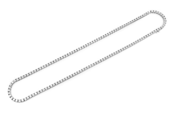 17pt Prong Set Diamond Tennis Necklace 14k Solid Gold 24.00ctw
