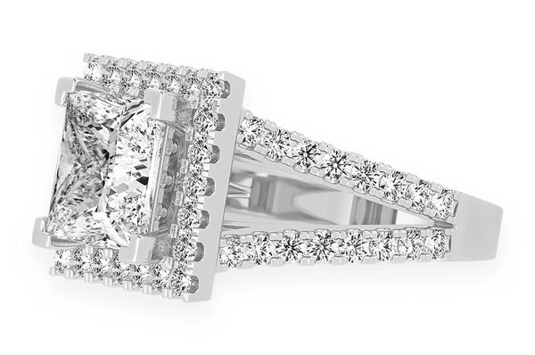 3.00ct Princess Solitaire - Two Row Split - Diamond Engagement Ring - All Natural Vs Diamonds