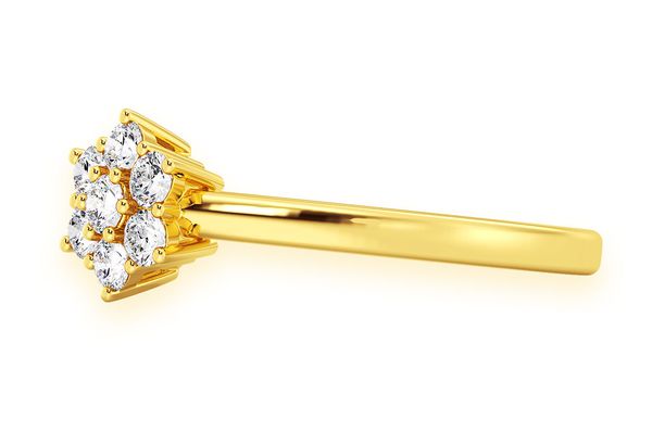 Flower Diamond Ring 14k Solid Gold 0.25ctw 
