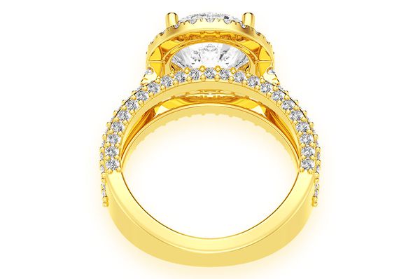 Tripp - 3.00ct Round Solitaire - Three Row - Diamond Engagement Ring - All Natural Vs Diamonds