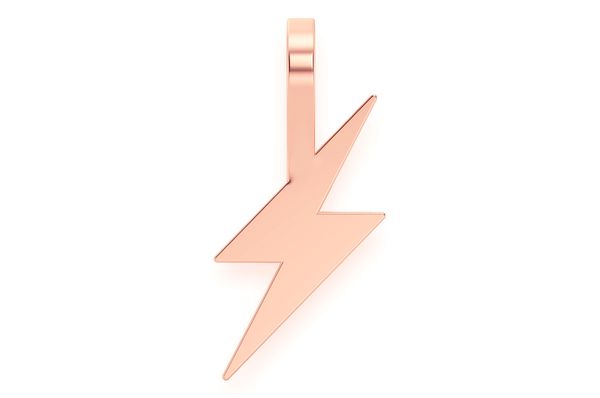 Lightning Bolt Emoji Pendant 14k Solid Gold